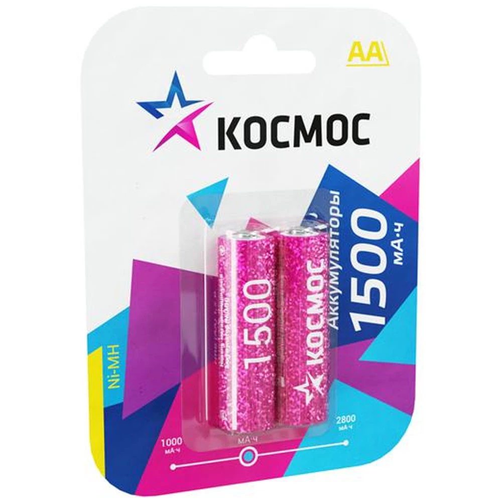 Аккумулятор Ni-MH КОСМОС AA/R6 NIMH 1.2 В 2800 мА.ч, блистер 2 шт. KOCR6NIMH2800MAH2BL