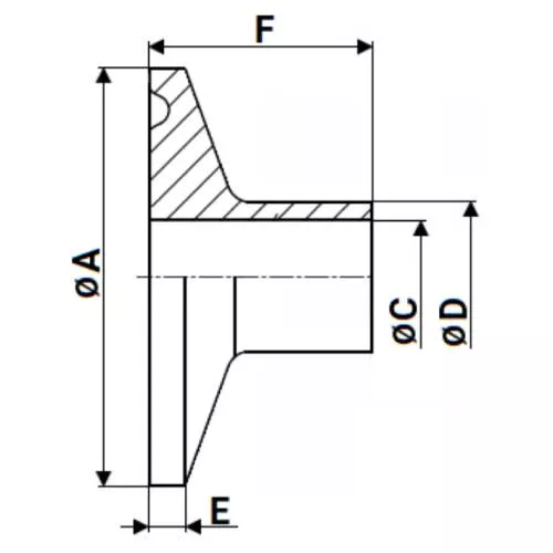 Штуцер CLAMP UC-31-W-50.5 Ду25 Ру10, корпус - нержавеющая сталь 304, присоединение - под приварку Штуцер CLAMP UC-31-W-50.5 Ду25 Ру10, корпус - нержавеющая сталь 304, присоединение - под приварку