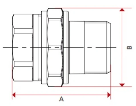 Соединитель прямой Itap 161 1″ Ду25 Ру40, никелированный, разъемный, корпус - латунь, уплотнение - NBR