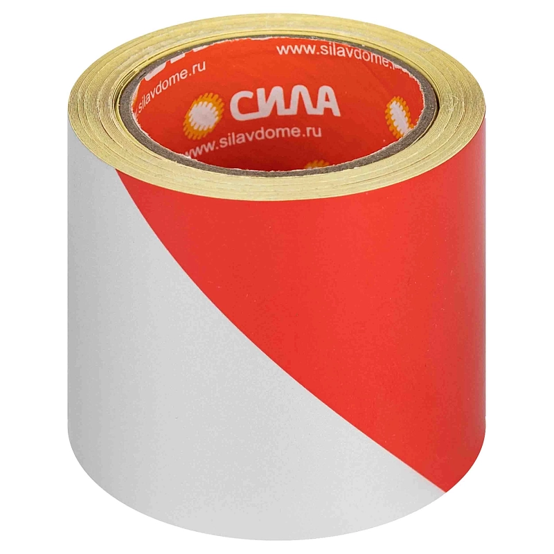 Лента светоотражающая СИЛА 5м х 48мм, блистер, ширина 48 мм, длина ленты 5 м, материал - ПВХ, цвет - красно-белый