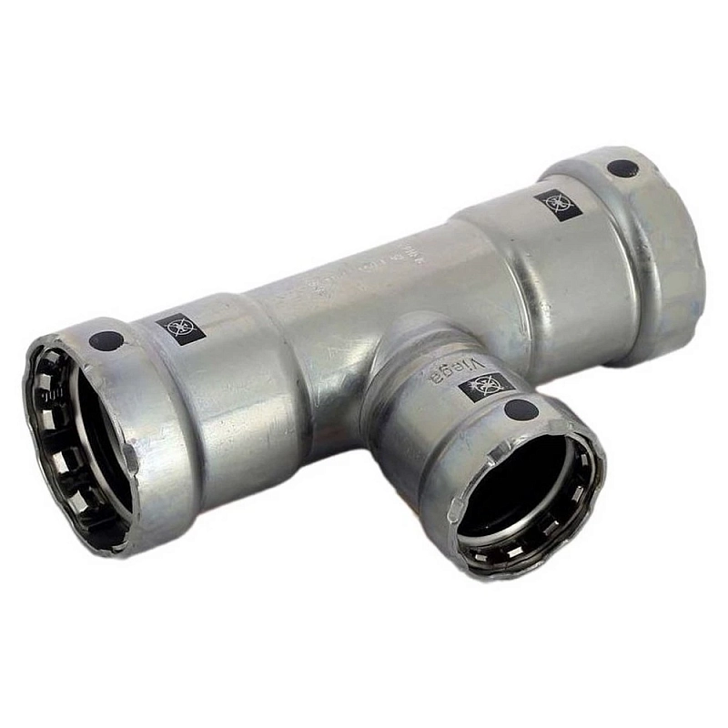 Тройник переходной Viega Megapress с SC-Contur Дн3/4″x1/2″x3/4″ Ру16 стальной оцинкованный, присоединение - пресс
