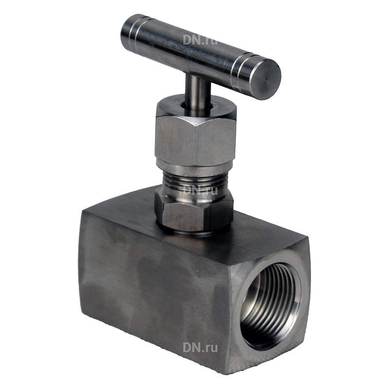 Клапан игольчатый VN3131M-T-Ht 1/4″ Ду8 Ру400 резьбовой, корпус - нержавеющая сталь 304, уплотнение - металл, с Т-образной рукояткой