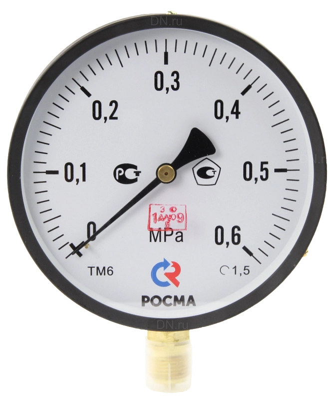 Манометр радиальный Росма ТМ-610Р.00 (0-0.06МПа), корпус 150 мм, присоединение М20х1.5