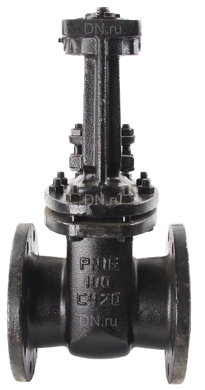 Задвижка параллельная 30ч906бр ЛМЗ Ду125 Ру16 фланцевая, клин - двухдисковый, шпиндель - выдвижной, корпус - чугун, уплотнение - металл, с голым штоком